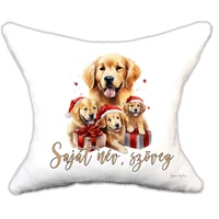 Plüss párna karácsonyi golden retriever család névvel is rendelhető