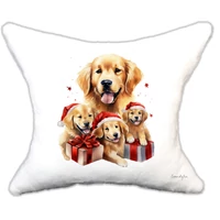 Plüss párna karácsonyi golden retriever család névvel is rendelhető