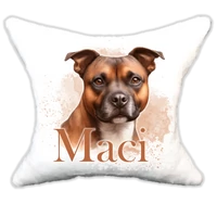 Plüss párna kutyás-névvel is rendelhető Staffordshire terrier