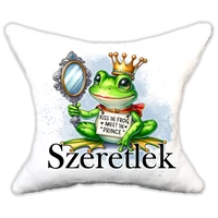 Plüss párna békás csókold meg a békát......