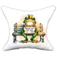 Plüss párna békás szerelmes csókra várva......