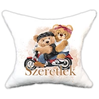 Plüss párna Menő maci-motoron with you