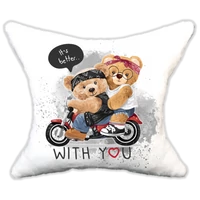 Plüss párna Menő maci-motoron with you