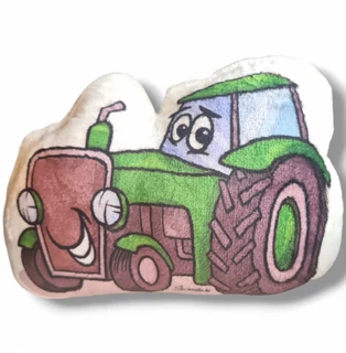 zöld traktor formapárna kivehető nyugtató levendulás betéttel.