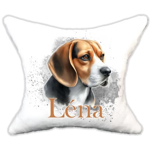Plüss párna kutyás-névvel is rendelhető-beagle