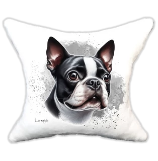 Plüss párna kutyás-névvel is rendelhető Boston Terrier