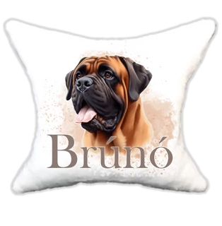 Plüss párna kutyás-névvel is rendelhető Bullmastiff