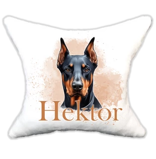 Plüss párna kutyás-névvel is rendelhető Doberman