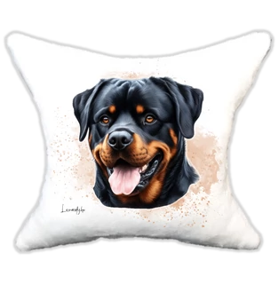 Plüss párna kutyás-névvel is rendelhető Rottweiler