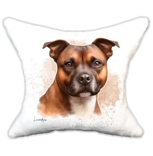 Plüss párna kutyás-névvel is rendelhető Staffordshire terrier