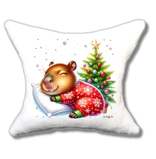 capybara chill, plüsspárna, cuki téli capybara párna, levandy