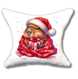 capybara christmas, plüsspárna, cuki téli capybara párna, levandy