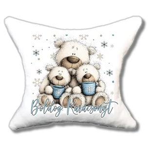 Karácsonyi macicsalád cuki plüsspárna, 