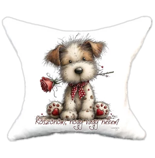 szerelmes kutya , plüsspárna, cuki  párna valentin napra, levandy