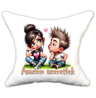 szerelmes cuki pár, plüsspárna, cuki  párna valentinnapra, levandy