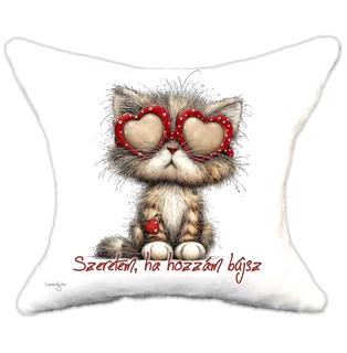 szerelmes cica , plüsspárna, cuki  párna valentin napra, levandy