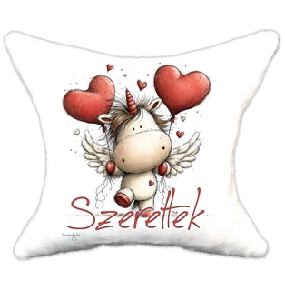 szerelmes unikornis , plüsspárna, cuki  párna valentin napra, levandy