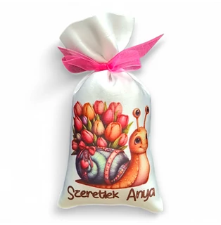 Hűtőmágnes &amp; illatzsák levendulával-Szeretlek Anya csigusz