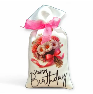 Hűtőmágnes &amp; illatzsák levendulával-Virágcsokor Happy Birthday