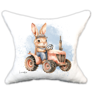 Plüss párna cuki nyuszi rozsda traktoron-névvel is rendelhető 