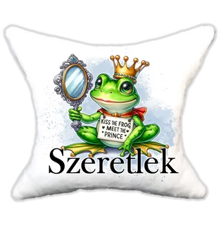 Plüss párna békás csókold meg a békát......