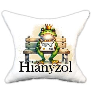 Plüss párna békás szerelmes csókra várva......