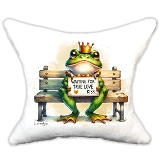 Plüss párna békás szerelmes csókra várva......