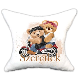 Plüss párna Menő maci-motoron with you