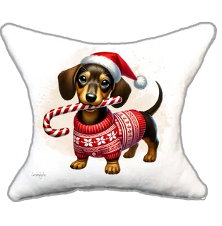 Plüss párna Tacskó karácsonyi hangulatban