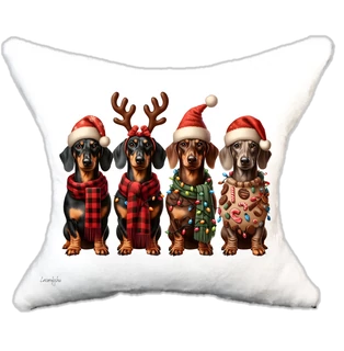 Plüss párna karácsonyi tacskók 