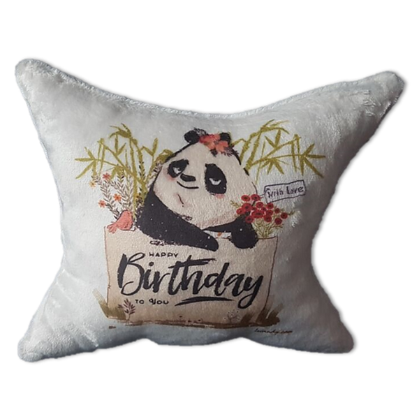 Plüss Párna Panda Happy Birthday