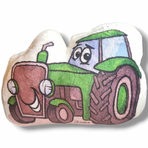 zöld traktor formapárna kivehető nyugtató levendulás betéttel.
