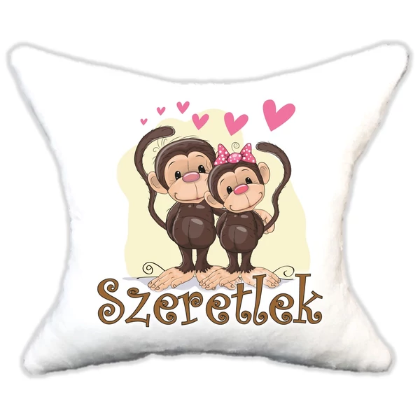 Plüss párna  Szerelmes majmok névvel is rendelhető