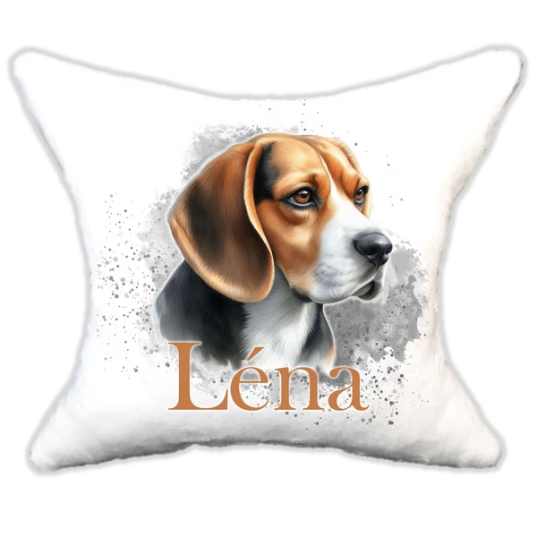 Plüss párna kutyás-névvel is rendelhető-beagle
