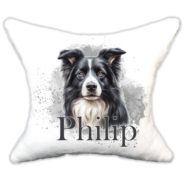 Plüss párna kutyás-névvel is rendelhető Border Collie