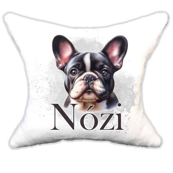 Plüss párna kutyás-névvel is rendelhető Boston Terrier