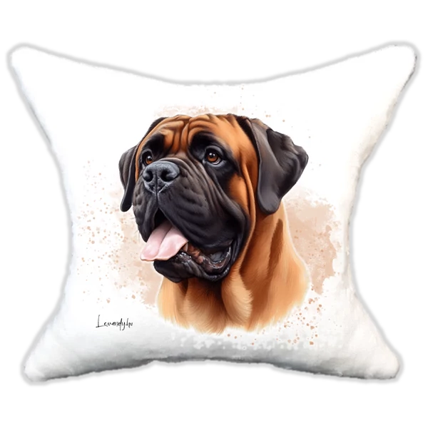 Plüss párna kutyás-névvel is rendelhető Bullmastiff