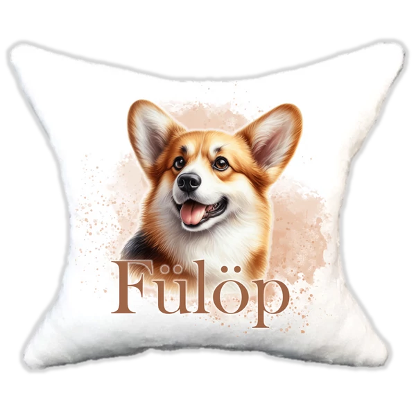 Plüss párna kutyás-névvel is rendelhető Corgi