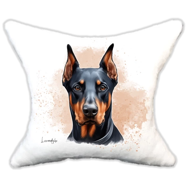 Plüss párna kutyás-névvel is rendelhető Doberman