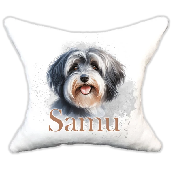 Plüss párna kutyás-névvel is rendelhető Havanese