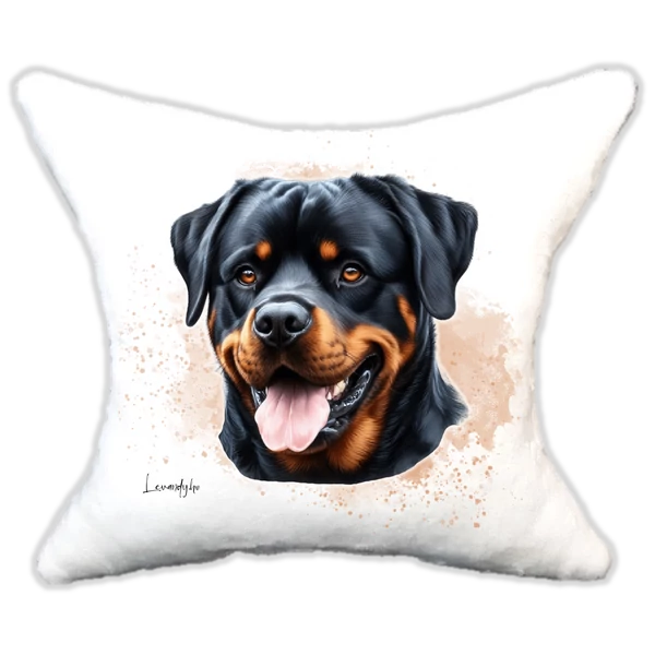 Plüss párna kutyás-névvel is rendelhető Rottweiler