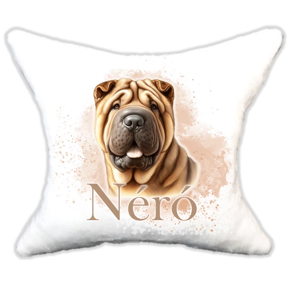 Plüss párna kutyás-névvel is rendelhető Shar pei