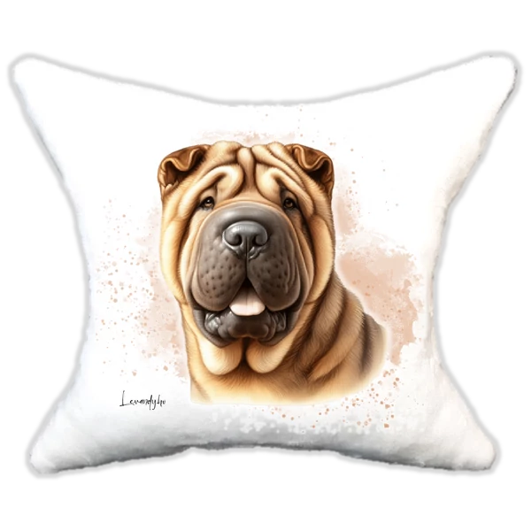 Plüss párna kutyás-névvel is rendelhető Shar pei