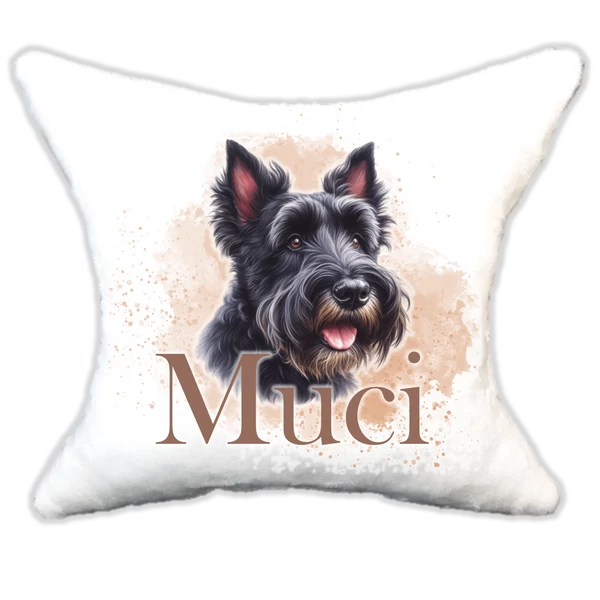 Plüss párna kutyás-névvel is rendelhető Skót terrier
