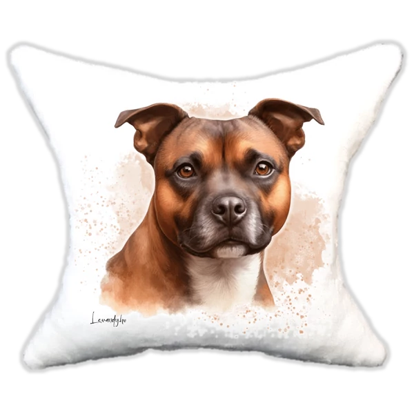 Plüss párna kutyás-névvel is rendelhető Staffordshire terrier
