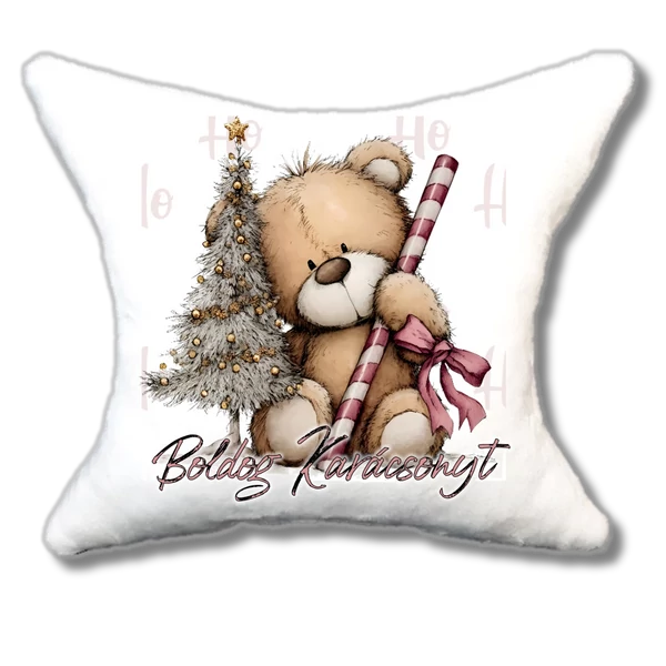 Macika karácsonyi hangulatban cuki plüsspárna, 
