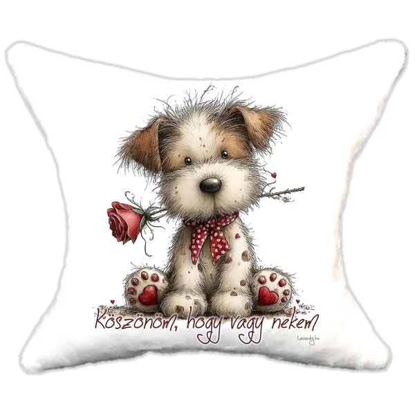 szerelmes kutya , plüsspárna, cuki  párna valentin napra, levandy