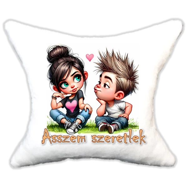 szerelmes cuki pár, plüsspárna, cuki  párna valentinnapra, levandy