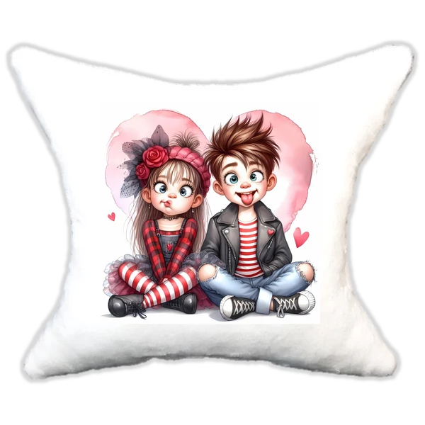 szerelmes vicces pár, plüsspárna, cuki  párna valentinnapra, levandy