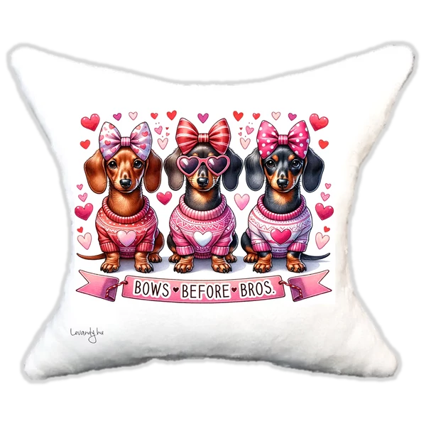 szerelmes tacskók , plüsspárna, cuki  párna valentin napra, levandy